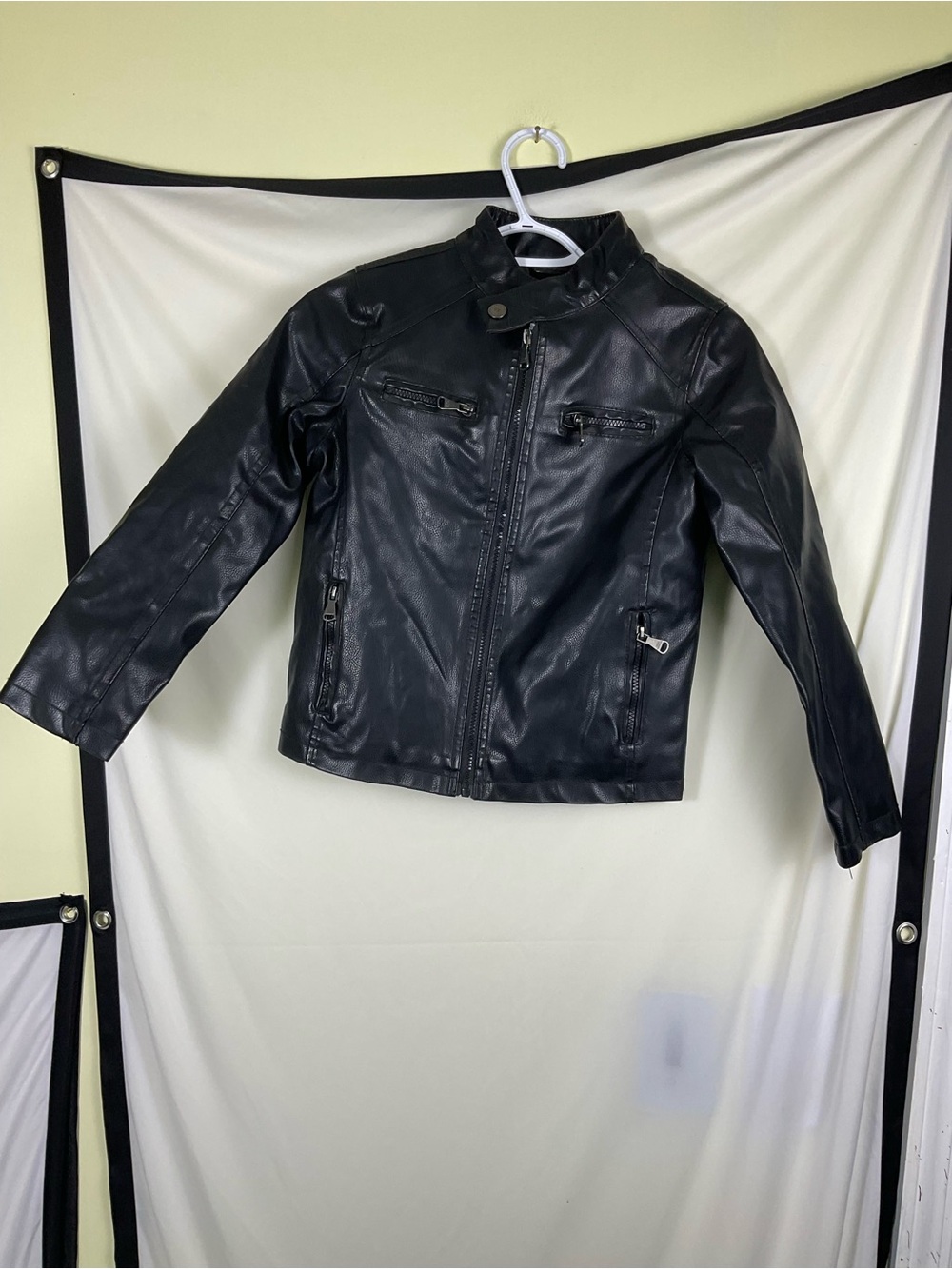 Urban Republic Black Faux Leather Moto-Style Jacket